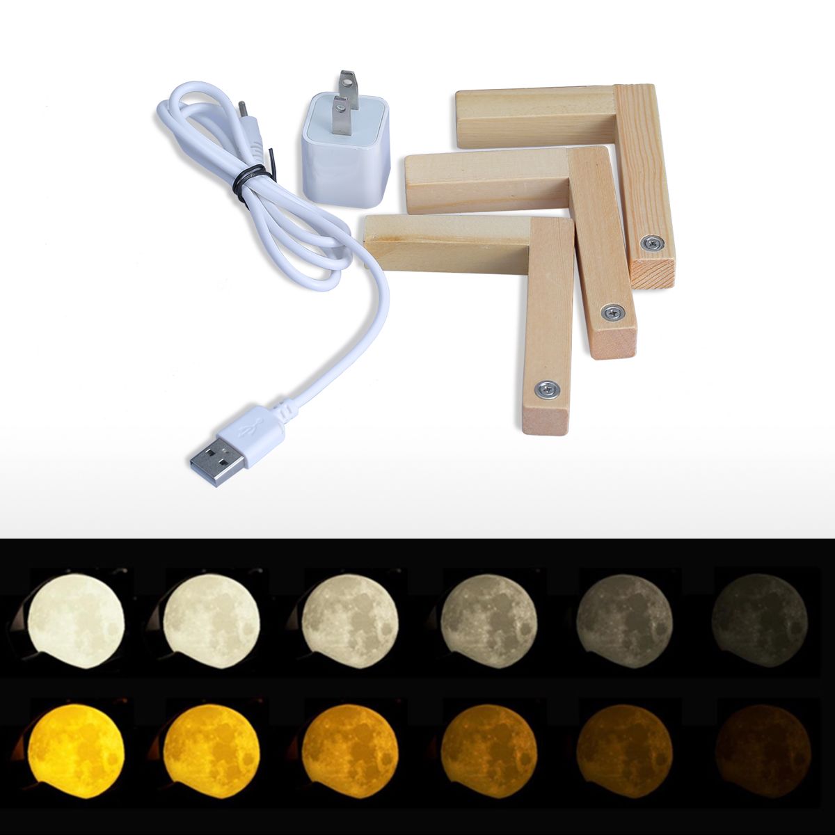 Moon lamp tooarts lampe dimpression 3d modern sculpture